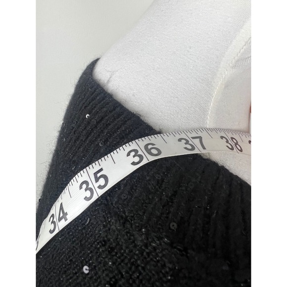 Primark Black Sequins V Neck Sweater Dress Women's Size M - Picture 5 of 16